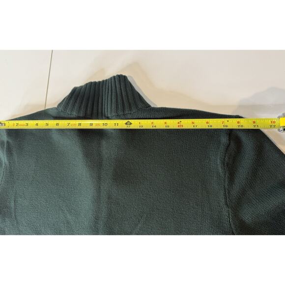 Polo Ralph Lauren Full Zip Sweater Men's L Hunter Green 100% Cotton Heritage - Picture 10 of 12